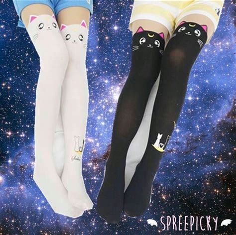 Cat Stockings Sailor Moon Luna Black And Artemis White At Spreepicky Sailor Moon Luna