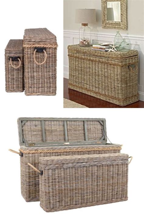 Wicker Rattan Storage Trunks And Chests As Tables And Decorative Furniture