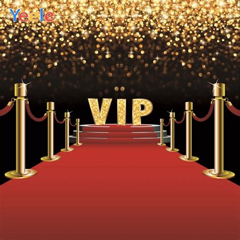 Yeele Stage Red Carpet Backdrop For Photography Vip Party Gold Polka