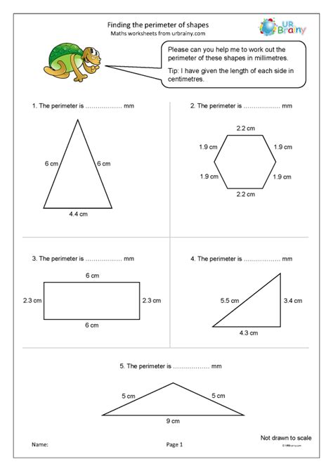 Finding The Perimeter Of Shapes Measuring And Time Worksheets For