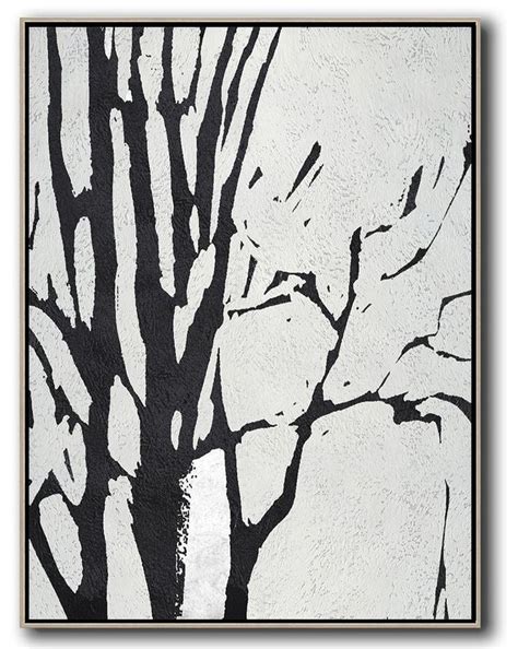 Black And White Tree Minimalist Art Mn7b Acrylic Painting Contemporary