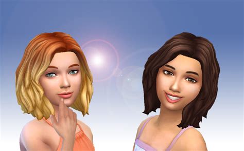 Sims 4 Hairs Mystufforigin Mid Wavy Bob Hair For Girls