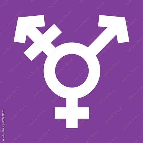 Transgender Symbol In Violet Color Background Sexual Orientation Icon Vector Gender Sign Stock