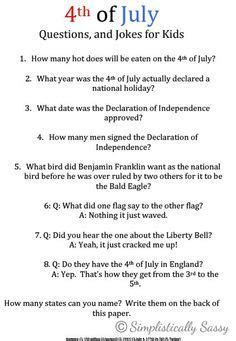 Around 20% of americans don't celebrate independence day. 4th of July Trivia: Questions, Quiz , Printable | Fourth of July 2016 - 4th of July 2016 | 4th ...