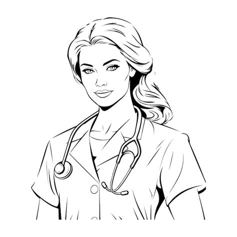 Premium Vector Hand Drawn Sketch Of A Nurse Drawing Illustration