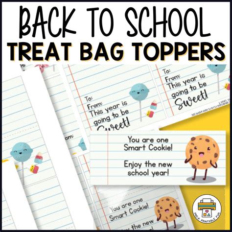 Back To School Treat Bag Toppers