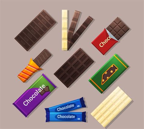 Premium Vector Chocolate Bars Icons In Flat Style