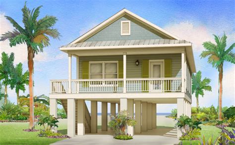 Coastal Home Plans On Stilts Modern Piling Loft Style Beach Home Plan