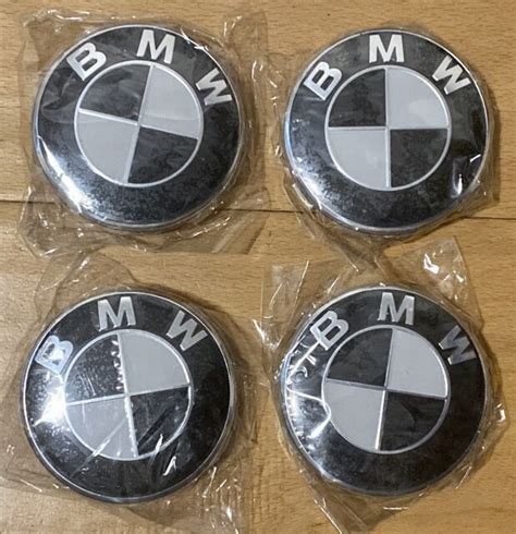 4 Pcs Bmw Oem Wheel Center Hub Caps 68mm High Quality Logo Black