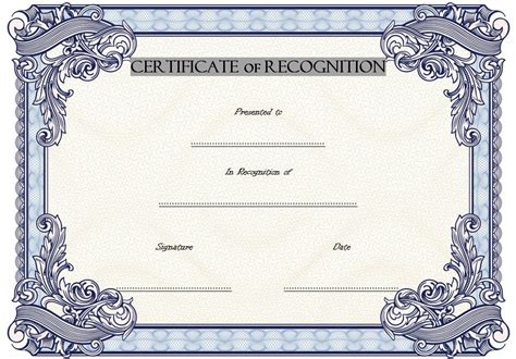 Certificate Of Recognition Template Word Free 2 Certificate Of