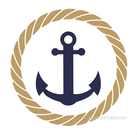 Rope Circle With Anchor Wall Decal Nautical Wall Decor 12 X 12 Inches
