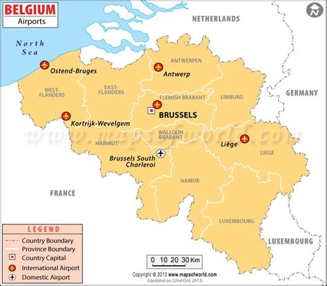 Airports In Belgium Belgium Airports Map