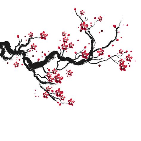 Cherry Blossom Silhouette Png Cherry Blossom Euclidean Beautiful