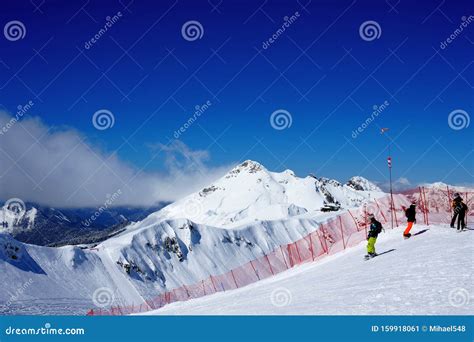 Ski Slopes Krasnaya Polyana Sochi Russia Stock Image Image Of