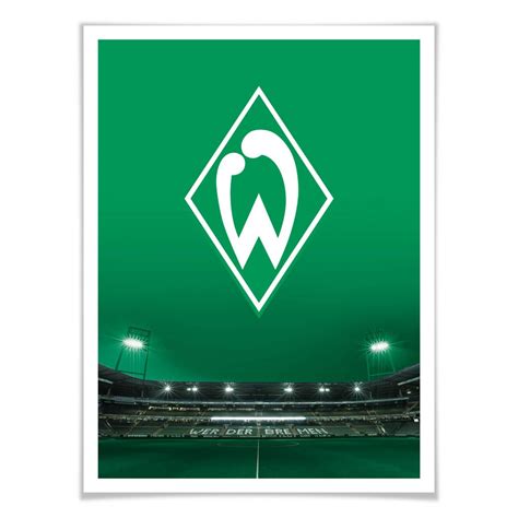 3d logo design for bundesliga football teams. Poster Werder Bremen - Logo mit Tribüne | wall-art.de