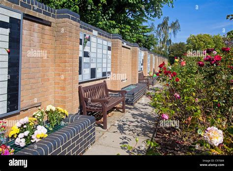 Chelmsford Crematorium Wall Of Remembrance September 2011 Stock Photo