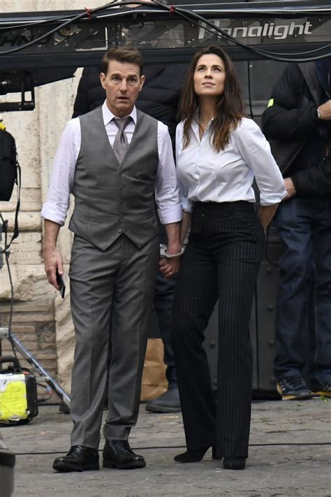 So trespassers have been getting in and attempting to scale the rigs and equipment set up for the. HAYLEY ATWELL and Tom Cruise on the Set of Mission ...