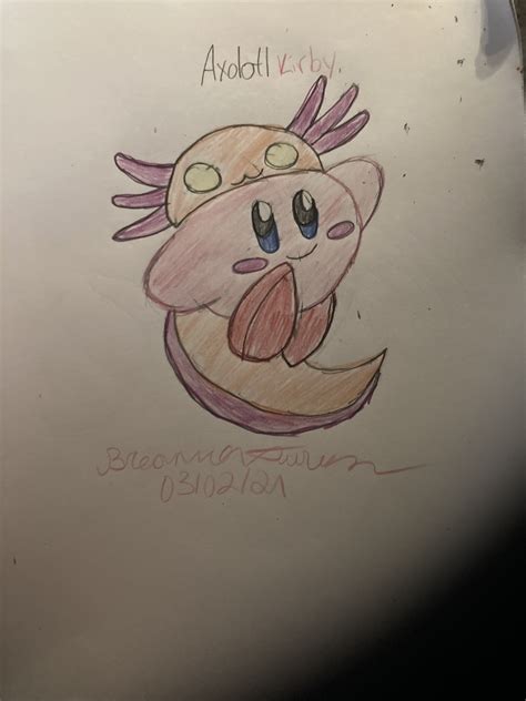 Axolotl Kirby By Gaming Fairy On Deviantart