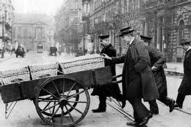 The devaluation of moral currency has reached the hyperinflation stage. wagon full of money because it's worthless ...