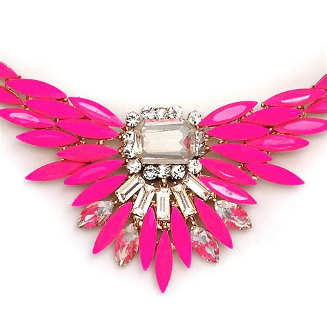 Neon Pink Statement Necklace By Anna Lou Of London