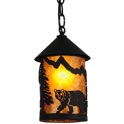 Black Bear Hanging Lantern Rustic Ceiling Lights Hanging Lanterns