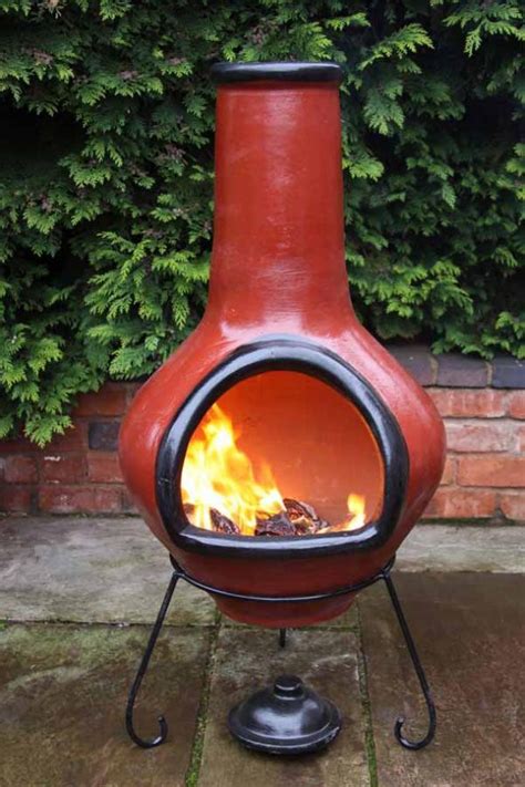 Lining with firebrick is recommended for wood burning applications, but is not necessary for gas operation. Red Clay Chimenea JUMBO Chiminea Patio Heater Fire Bowl ...