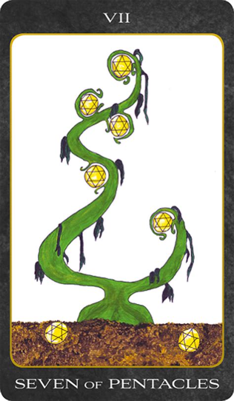 The main meaning of the seven of pentacles is that it is the card of growth. Seven of Pentacles Tarot Card Meanings and Descriptions