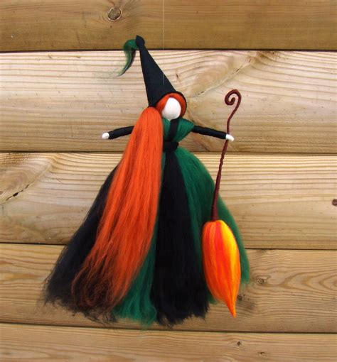 Kitchen Witch Topper Yule Topper Fall Witch Doll Green Etsy Uk