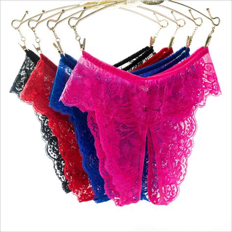 Quality4xl Plus Size Erotic Lingerie Sexy Panties Lace See Through Crotchless Panties For Women