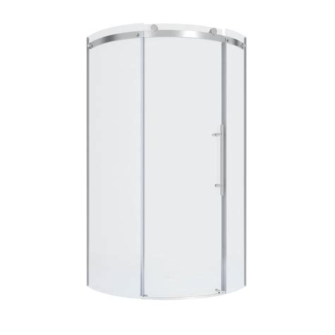 American Standard Ovation Curve 36 In W X 72 In H Sliding Frameless Curved Shower Door In
