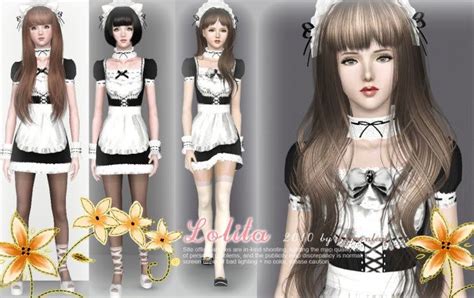 Download At Lemon Leafs Sims Cafe Lolita Maid Maids Costumes Sims