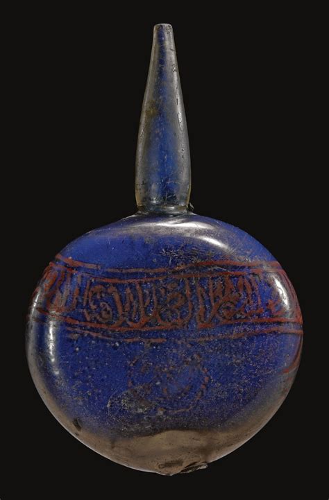 322 An Ayyubid Or Mamluk Glass Sprinkler Bottle Egypt Or Syria 13th Century