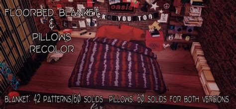 Floorbed Blanket And Pillows Recolor By Sympxls Sims 4 Decor