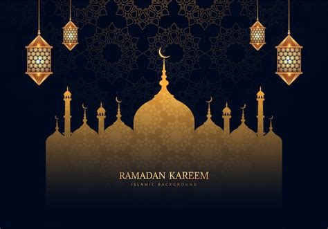 Fundo Bonito Do Cartão De Celebração Ramadan Kareem Vetor Grátis