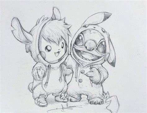 Pikachu And Stitch Pikachu Drawing Disney Drawings Sketches Stitch