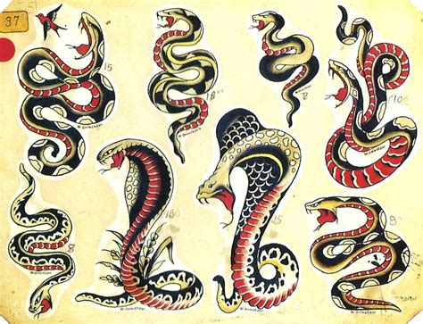 Awesome traditional snakes tattoo flash. Traditional tattoo snake illustration | Traditional as FCK ...