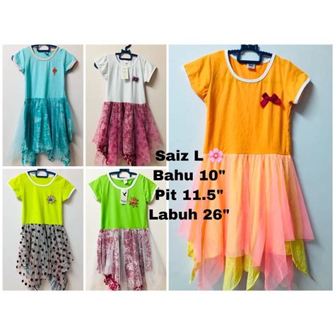 Dress Budak 3 4 Tahun Baju Raya Budak Murah Shopee Malaysia