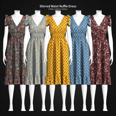 Shirred Waist Ruffle Dress Patreon Sims 4 Mods Clothes Sims Sims