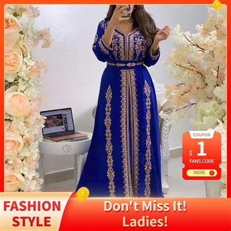 Luxury Embroidery Kaftan Dresses Women Dubai Elegant Long Sleeve Muslim Abaya Islam Turkey