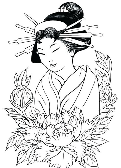 Geisha Coloring Pages At Getdrawings Free Download