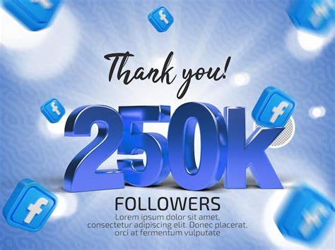 Premium Psd Facebook 250k Follower Celebration Psd With Editable Text