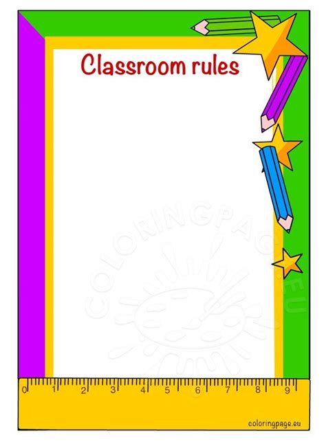 Classroom School Rules Editable Template Printable Cl