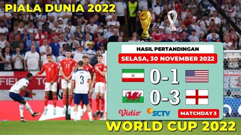 Hasil Piala Dunia Tadi Malam Iran Vs Usa Wales Vs Inggris