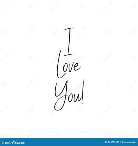 I Love You Modern Brush Calligraphy Hand Lettering Card Calligraphy