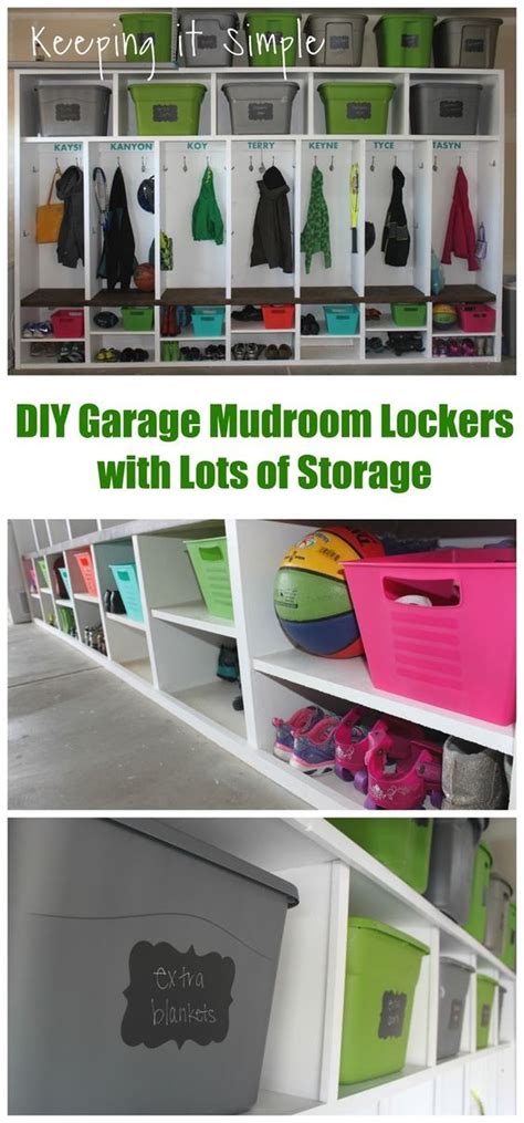Featured home with mud room. DIY Garage Mudroom Lockers with Lots of Storage | Garage lockers, Diy garage, Locker storage