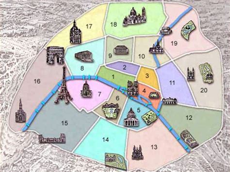 Karte der pariser arrondissements die arrondissements sind, oft verkürzt mit römischen ziffern, von 1 bis 20 durchnummeriert. Paris Karte