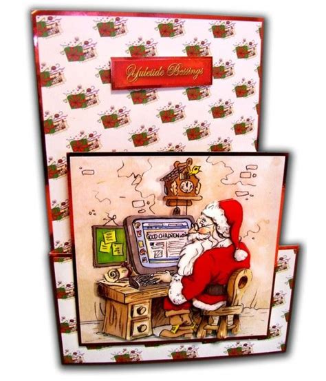 La Pashe Christmas Box Decoupage Santas Study Foilplay Christmas