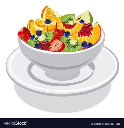 Fresh Fruit Salad Royalty Free Vector Image Vectorstock