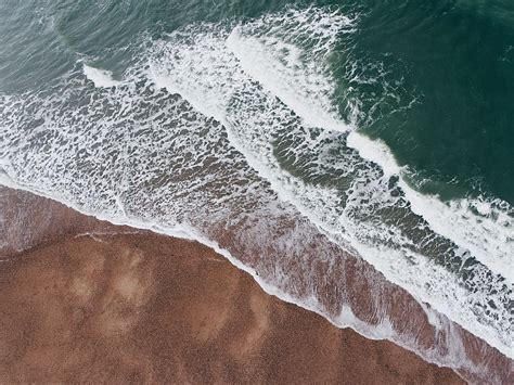 Hd Wallpaper Top View Of Seashore Beach Wave Shoreline Water Aerial