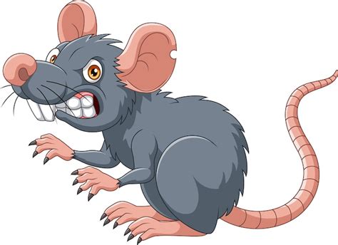 Premium Vector Cartoon Rat With Angry Expression